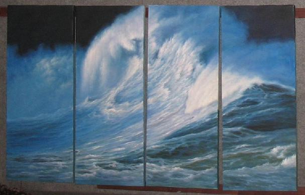 Dafen Oil Painting on canvas ocean wave -set507 Dafen Oil Painting on canvas ocean wave -set507